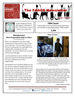 Issue No. 5 Fall 2015 - Feral and Abandoned Cat Society