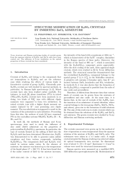 STRUCTURE MODIFICATION OF K2SO4 CRYSTALS BY