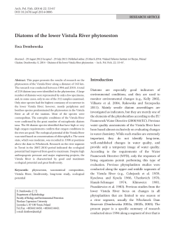 Diatoms of the lower Vistula River phytoseston