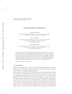 DARK MATTER IN COSMOLOGY