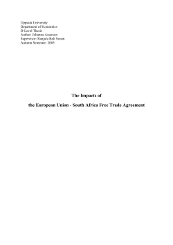 The Impacts of the European Union - South Africa Free