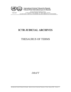 Thesaurus of Terms - International Criminal Tribunal for Rwanda