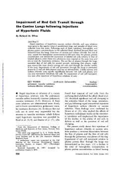 Impairment of Red Cell Transit through the Canine Lungs following