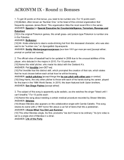 ACRONYM IX Round 11 Bonuses