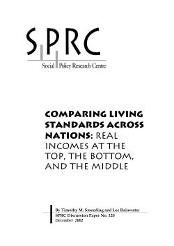 comparing living standards across nations: real incomes at the top