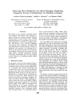 Detecting Text Similarity over Short Passages: Exploring Linguistic