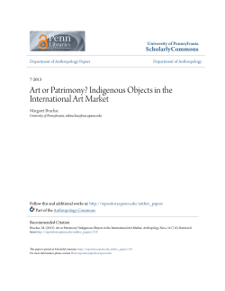Art or Patrimony? Indigenous Objects in the