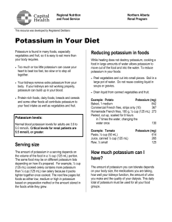 Potassium in your diet