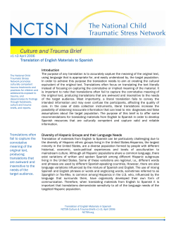 Culture and Trauma Brief