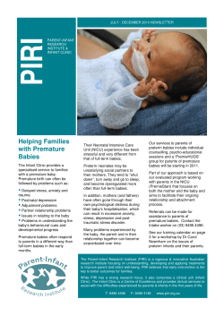Helping Families with Premature Babies