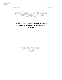Country Elevator Margins and Costs in Marketing Kansas Wheat
