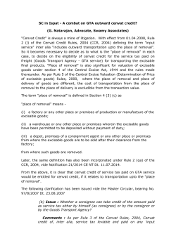 SC in Ispat - A combat on GTA outward cenvat credit?