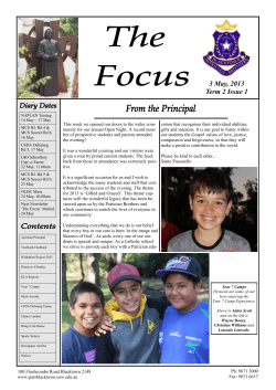 3 May, 2013 Term 2 Issue 1 - Patrician Brothers` College