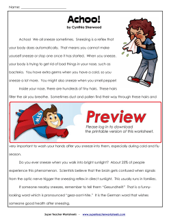 Achoo! - Super Teacher Worksheets