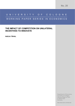 The impact of competition on unilateral incentives to innovate