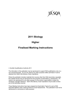 2011 Higher Biology Answers