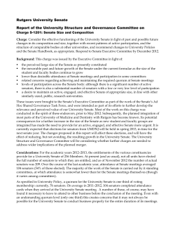 Response to Charge S-1201 on Senate Size and Composition