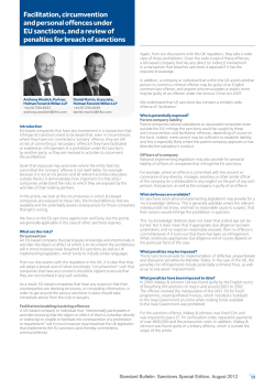 Facilitation, circumvention and personal offences under EU