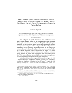 The Current State of Sexual Assault Reform Within the US Military and
