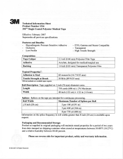 3M MED 1516 Polyester Medical Tape Data Sheet 07