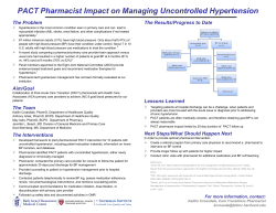 PACT Pharmacist Impact on Managing Uncontrolled Hypertension