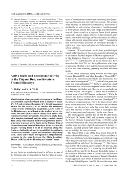 Active faults and neotectonic activity in the Pinjaur Dun