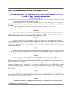Agreement between the Government of Canada