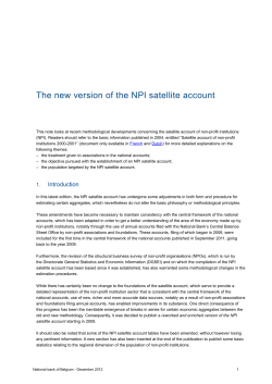 The new version of the NPI satellite account