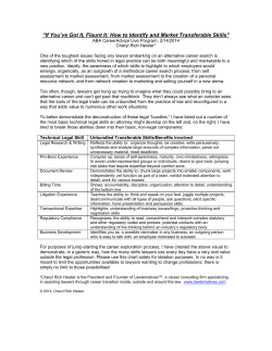 If You`ve Got It, Flaunt It: How to Identify and Market Transferable Skills