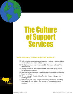 The Culture of Support Services
