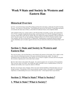 State and Society in Eastern and Western Han