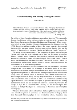 National Identity and History Writing in Ukraine