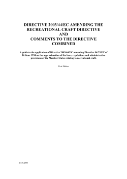DIRECTIVE 2003/44/EC AMENDING THE RECREATIONAL CRAFT
