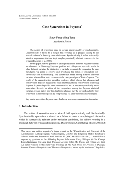 Case Syncretism in Puyuma