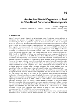 An Ancient Model Organism to Test In Vivo Novel