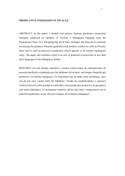 1 PREDICATIVE POSSESSION IN NIVACLE ABSTRACT. In this
