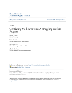 Combating Medicare Fraud - Marshall Digital Scholar