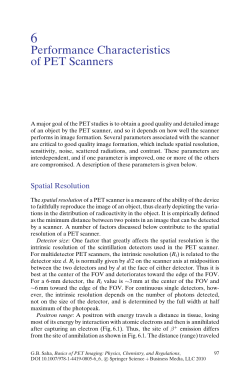 Performance Characteristics of PET Scanners