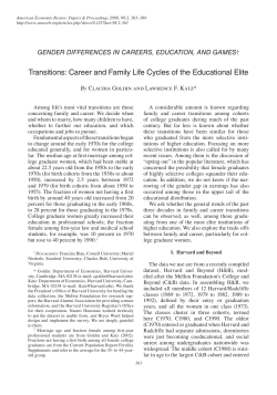 Career and Family Life Cycles of the Educational Elite