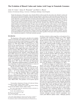 The Evolution of Biased Codon and Amino Acid