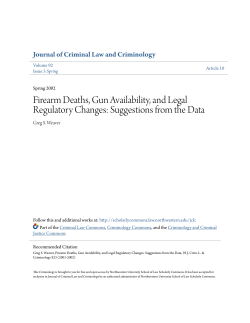 Firearm Deaths, Gun Availability, and Legal Regulatory Changes