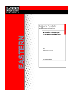 An Analysis of Regional Government and Reforms