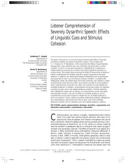 Listener Comprehension of Severely Dysarthric Speech: Effects of