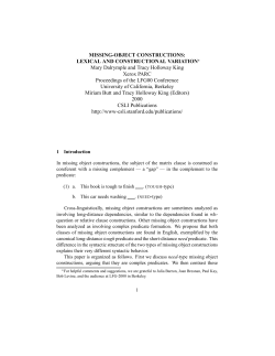 MISSING-OBJECT CONSTRUCTIONS