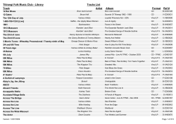 TFMC library catalogue - TRACK LIST