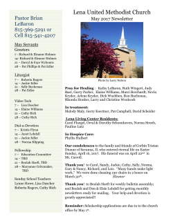May Newsletter 2017 - Lena United Methodist Church