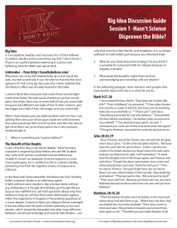 Big Idea Discussion Guide Session 1