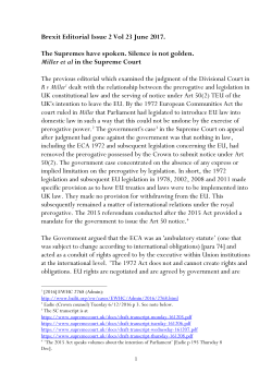 editorial on the Supreme Court decision on R v Miller