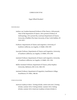 Curriculum Vitae - University at Buffalo&ndash;Classics