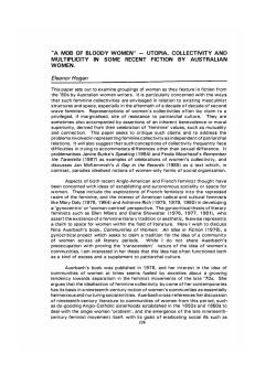 "A MOB OF BLOODY WOMEN" - UTOPIA, COLLECTIVITY AND